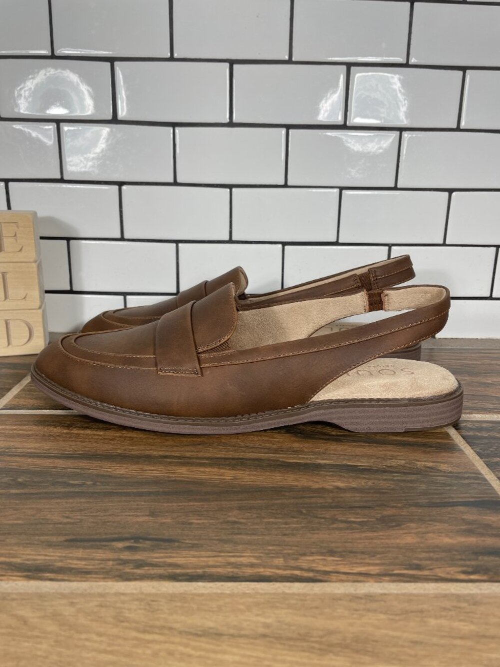 SOUL Naturalizer Yeah Shoes Womens Size 11 Brown Slip On Slingback Loafers